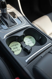 Cool Girls Drink Matcha Car Coaster