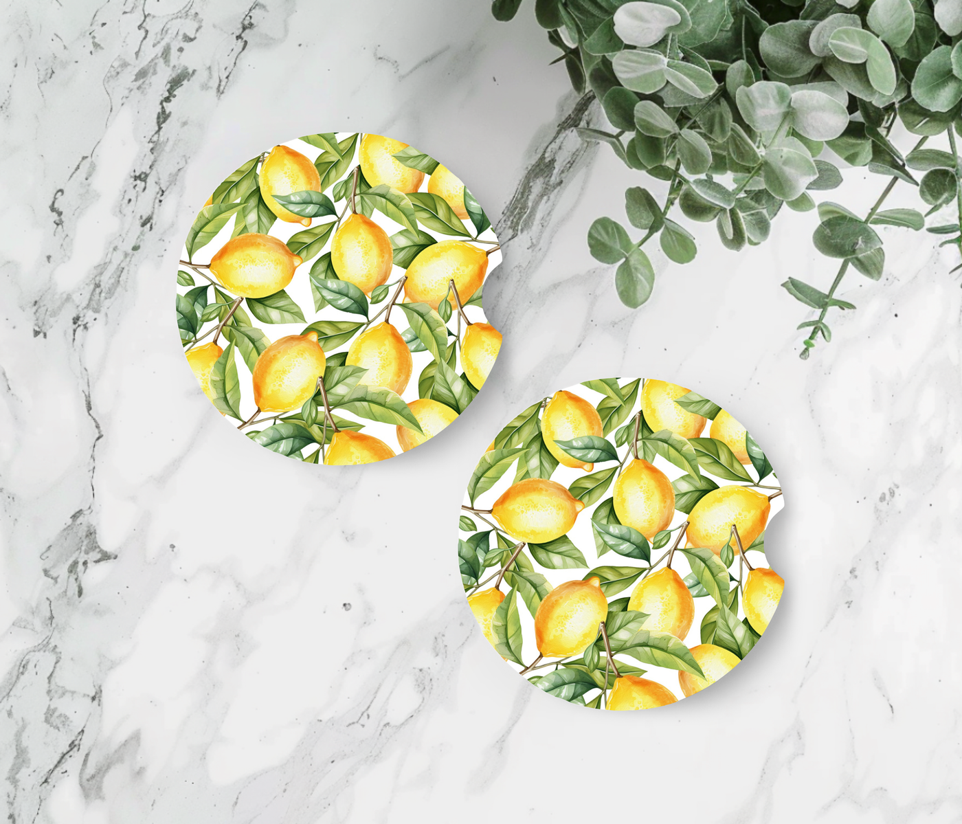 Lemon Car Coasters (2-Pack)