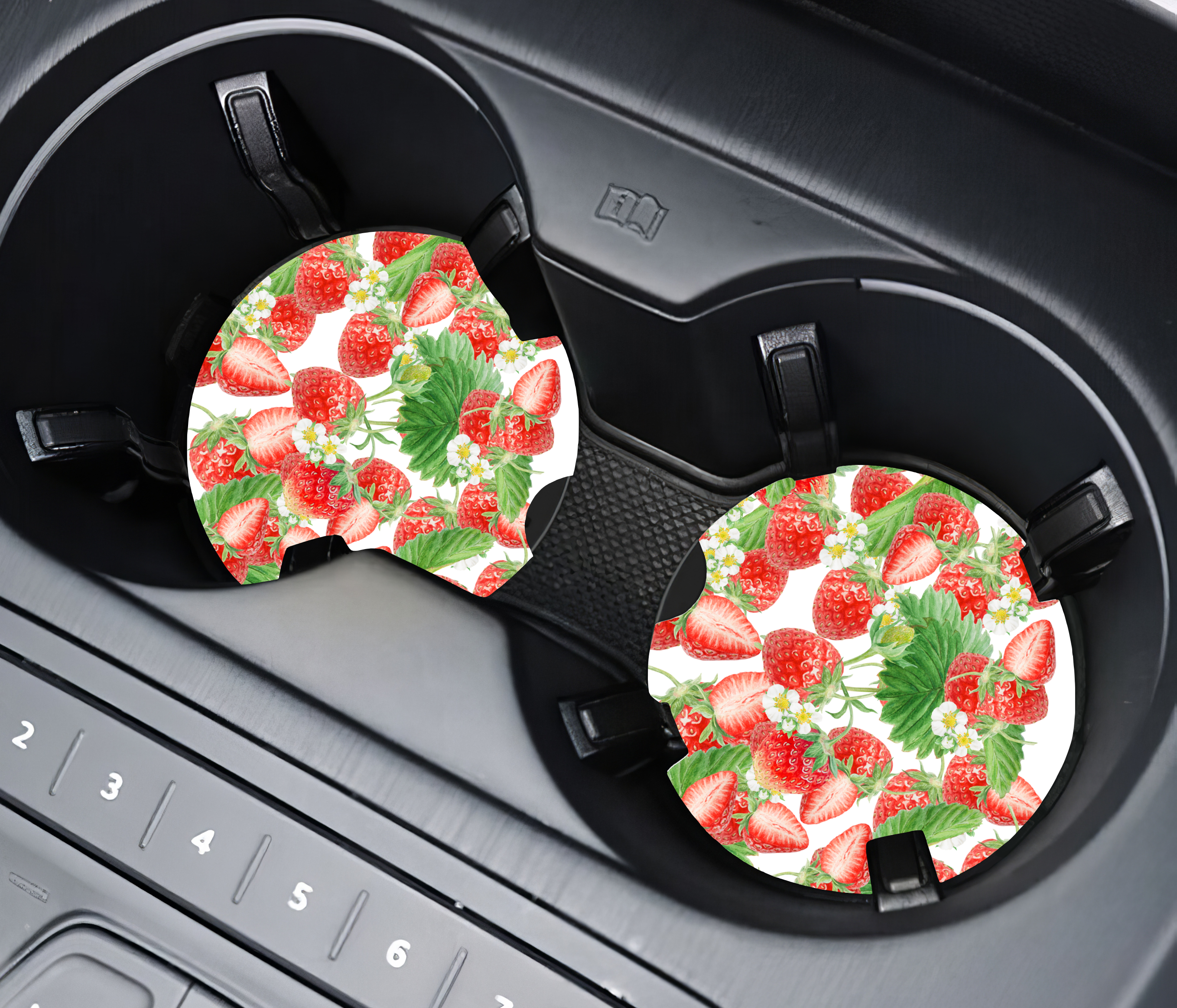Strawberry Car Coaster (2-Pack)
