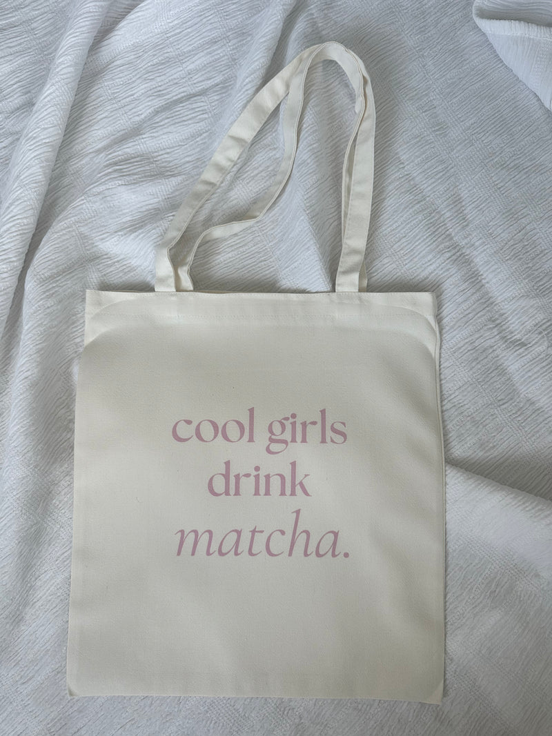 cool girls drink matcha tote